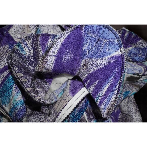 Vintage Dress Express Puff Sleeve Mini Dress – Abstract Purple Print – Size 5/6 - Picture 10 of 12